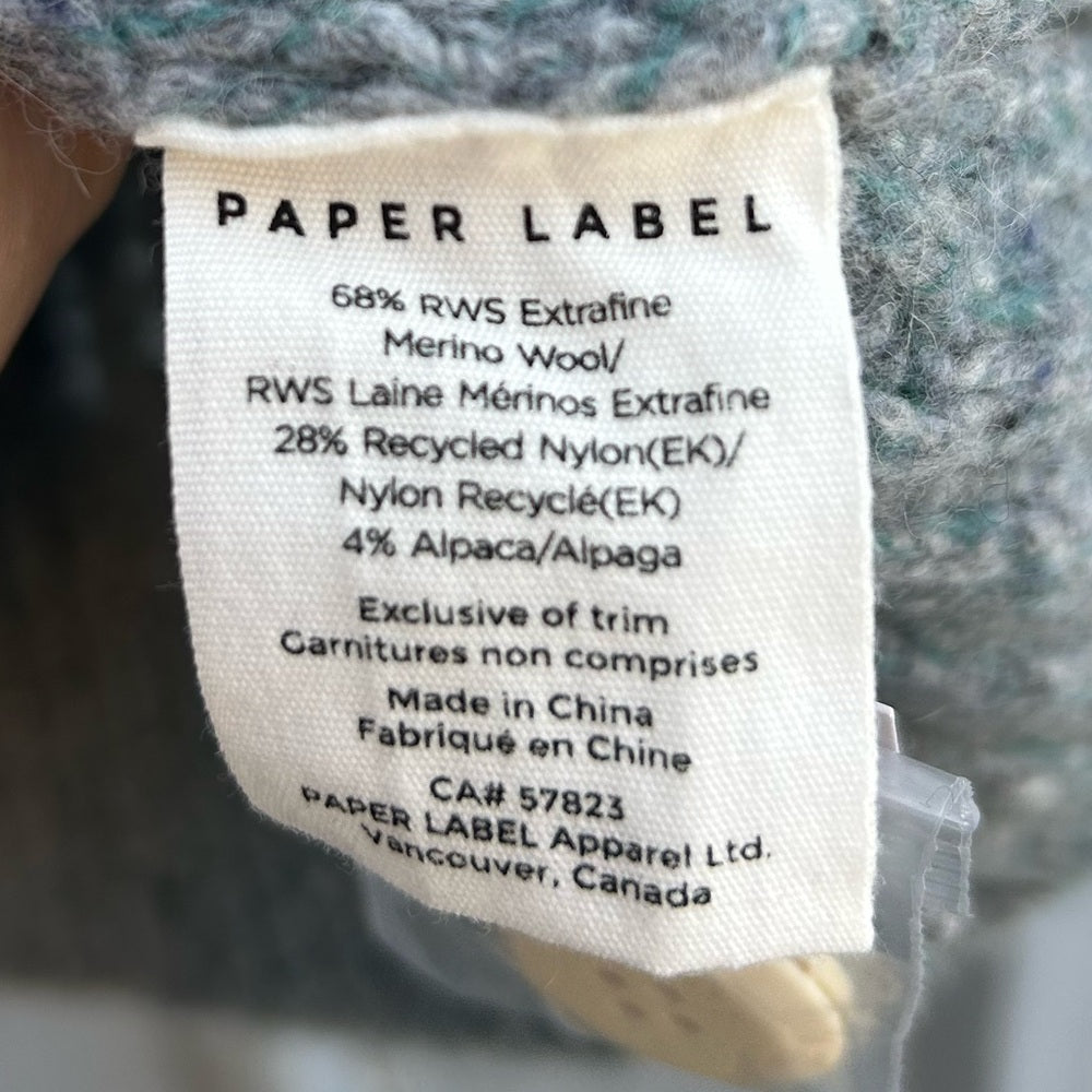 Paper Label Lynn Grey Wool/alpaca Cardigan, size M