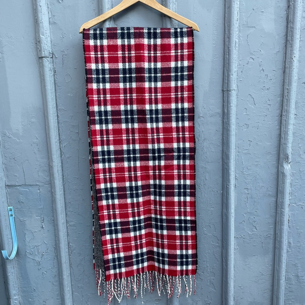 The Drake General Store Plaid/Herringbone Tassle Scarf, BNWT