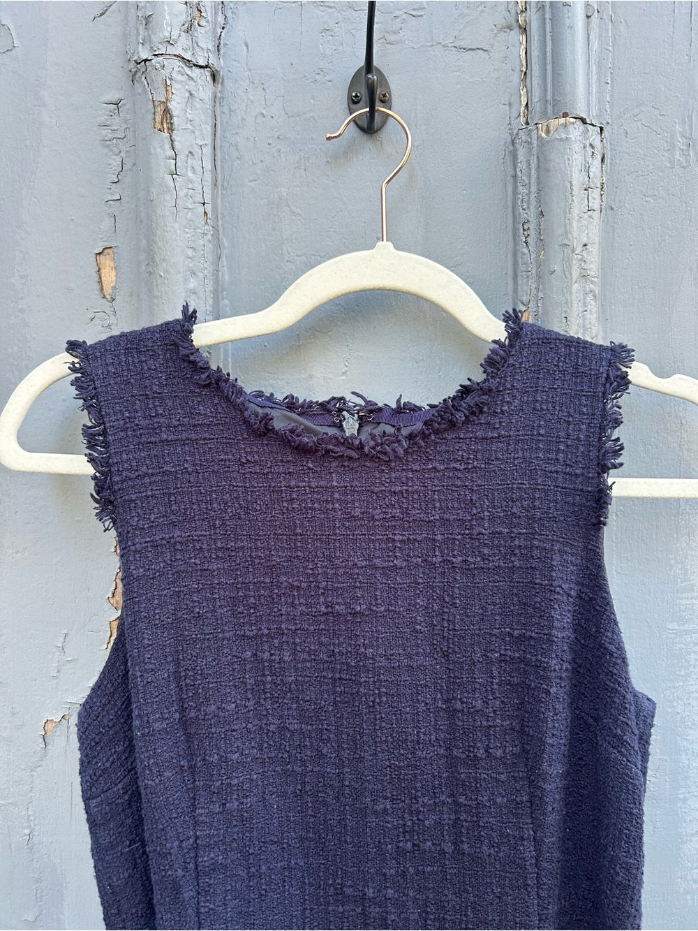J Crew Navy belted Tweed Shift Dress, size 6