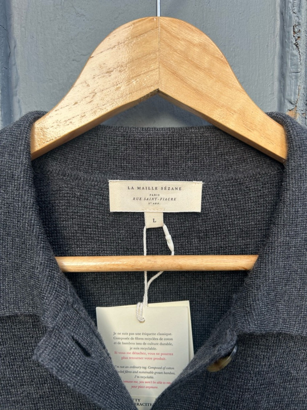 Sezane Anthracite Grey Betty Cardigan, BNWT, Size L
