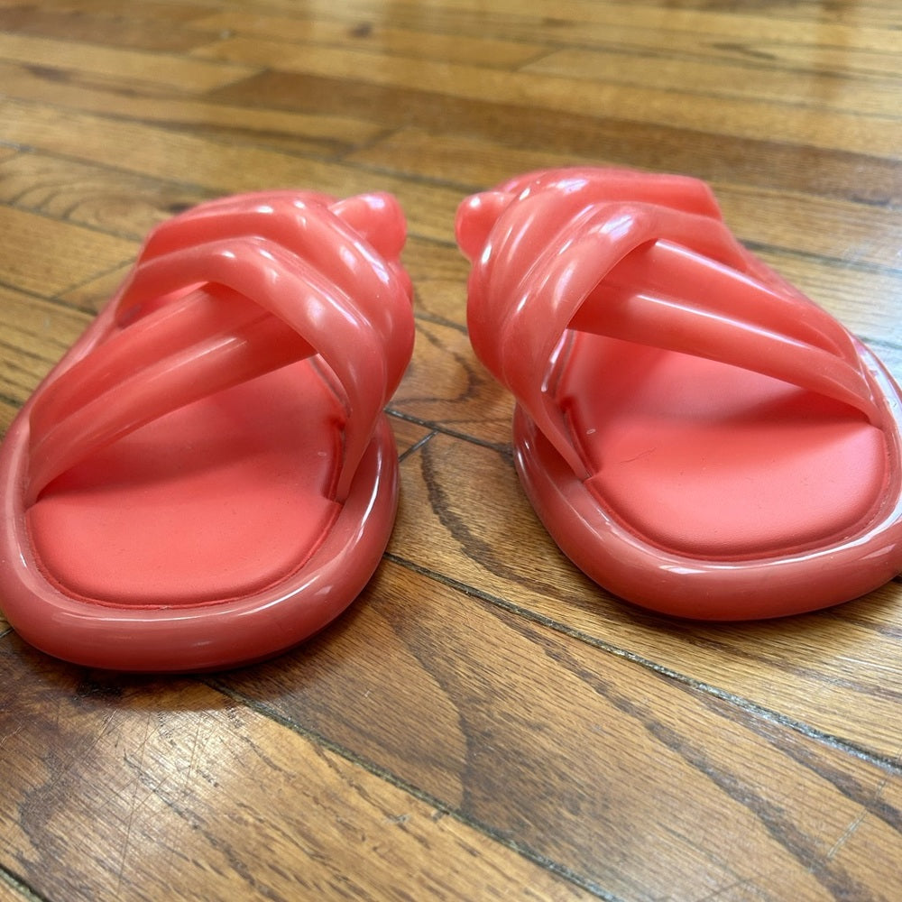 Larroudé’s x Melissa Cali PVC Slides, BNWOT, Size 39/40