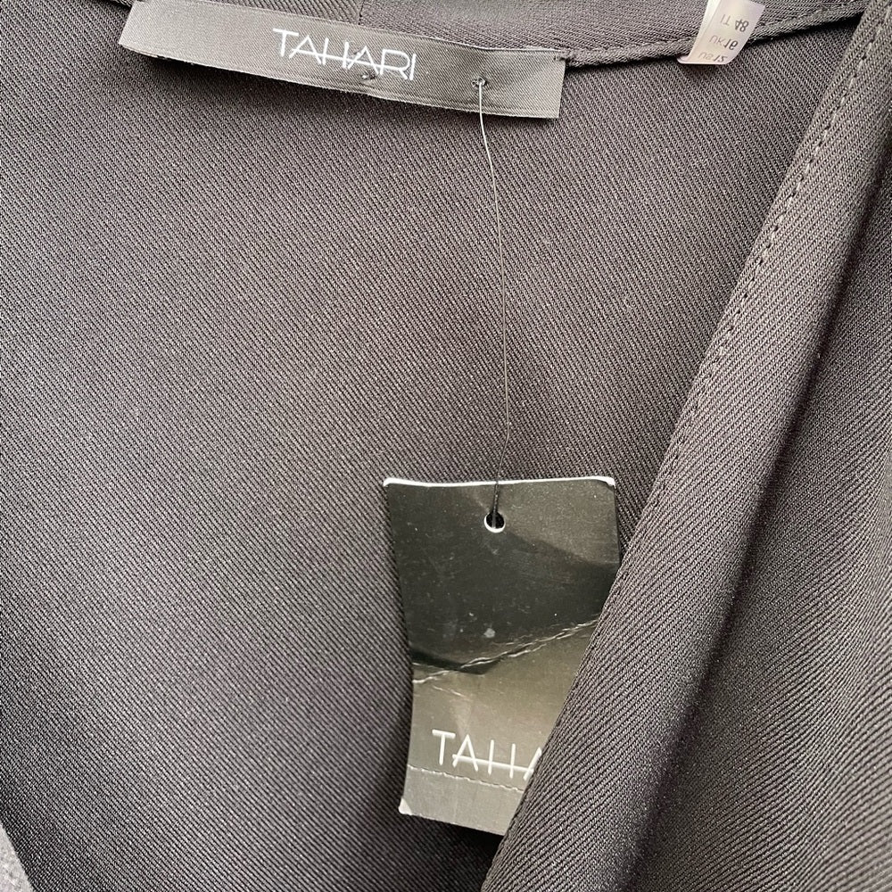 Tahari BNWT Serinda Black Tie Side Sheath Dress, size 12