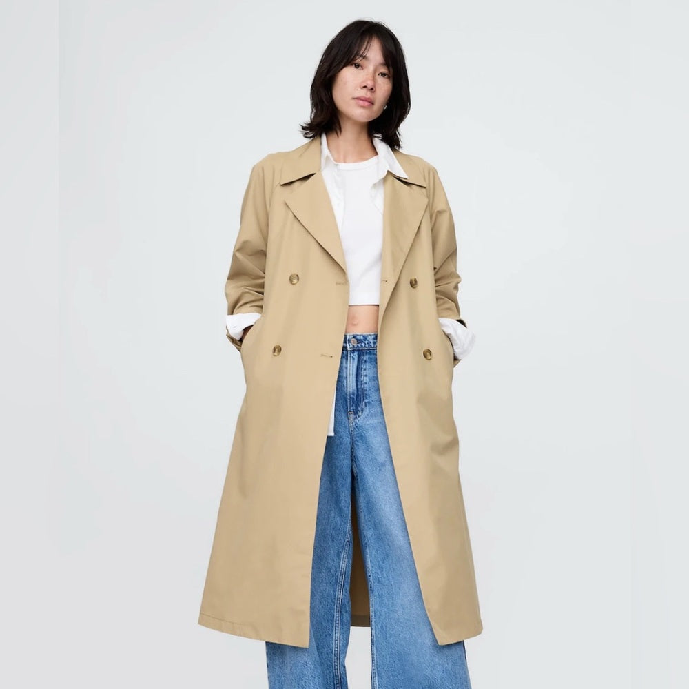 Gap Navy Icon trench coat, size M