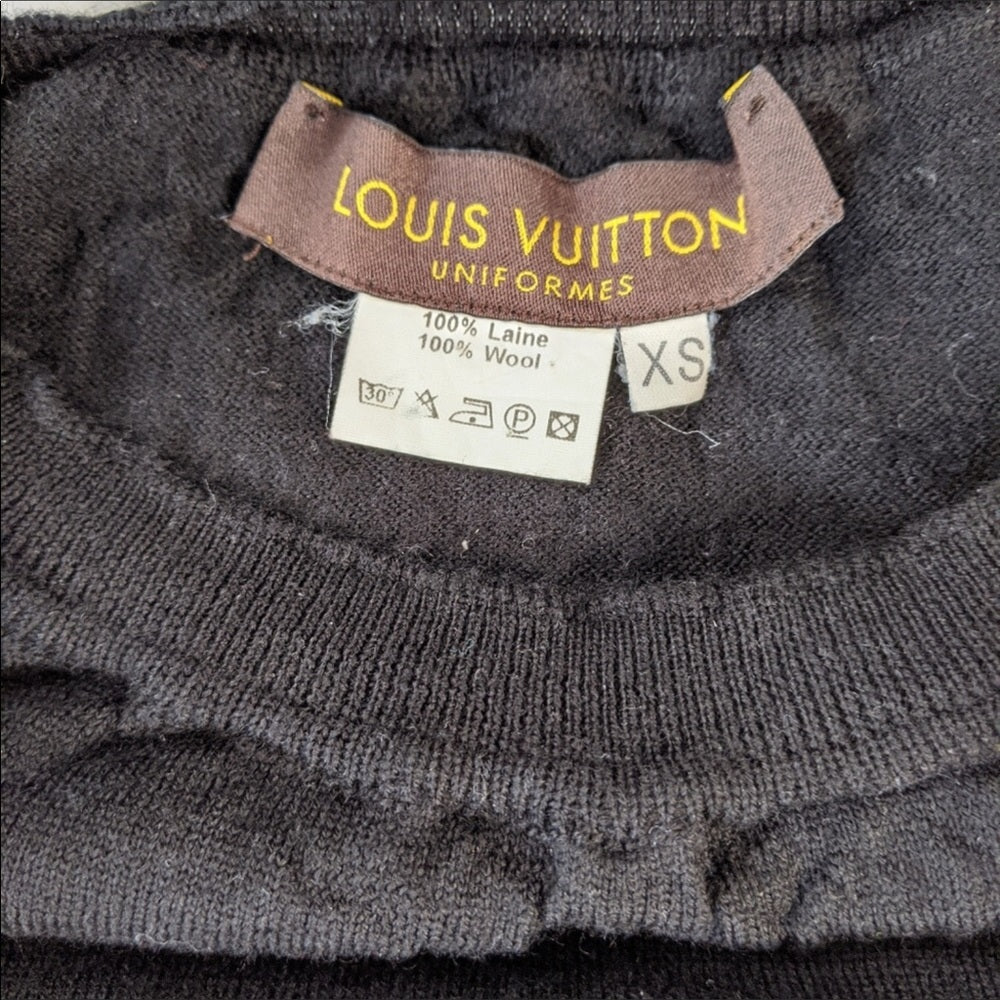 Louis Vuitton Uniformes black wool sweater XS