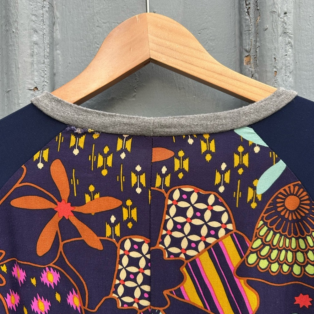 Dotty Long Sleeve floral baseball tee, size M