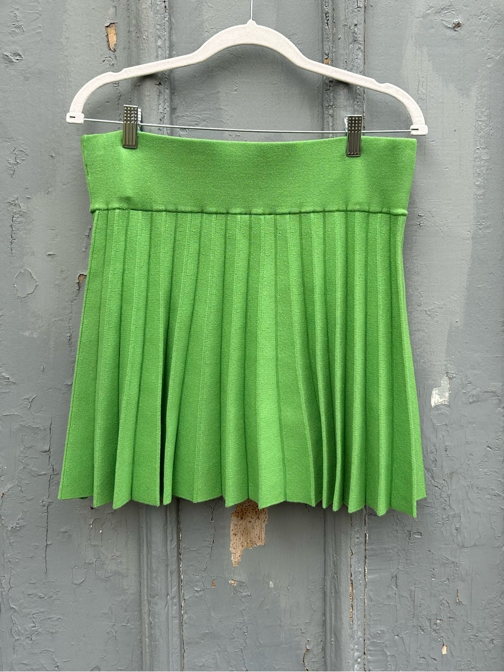 Minnie Rose Green Pleated Knit Skort, BNWT, size L