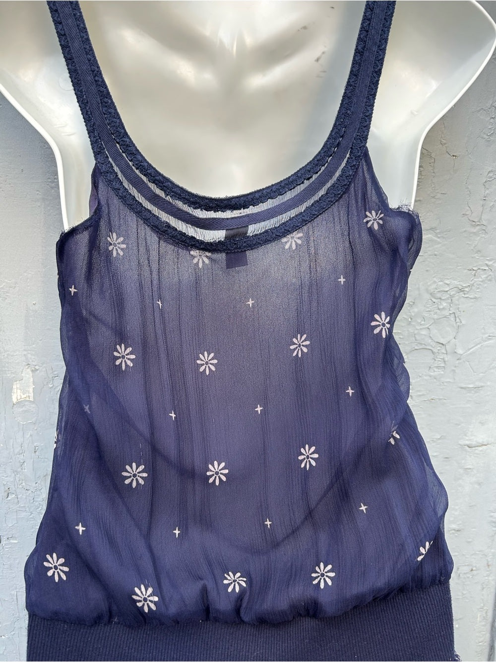 Free People Silk Navy Tulle mini dresss, size 4