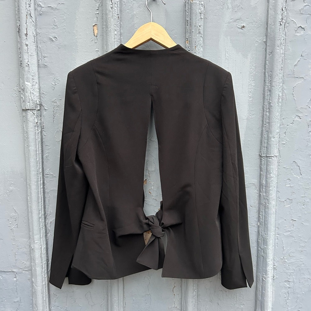 Pink Stitch Black Tie black blazer, size 8