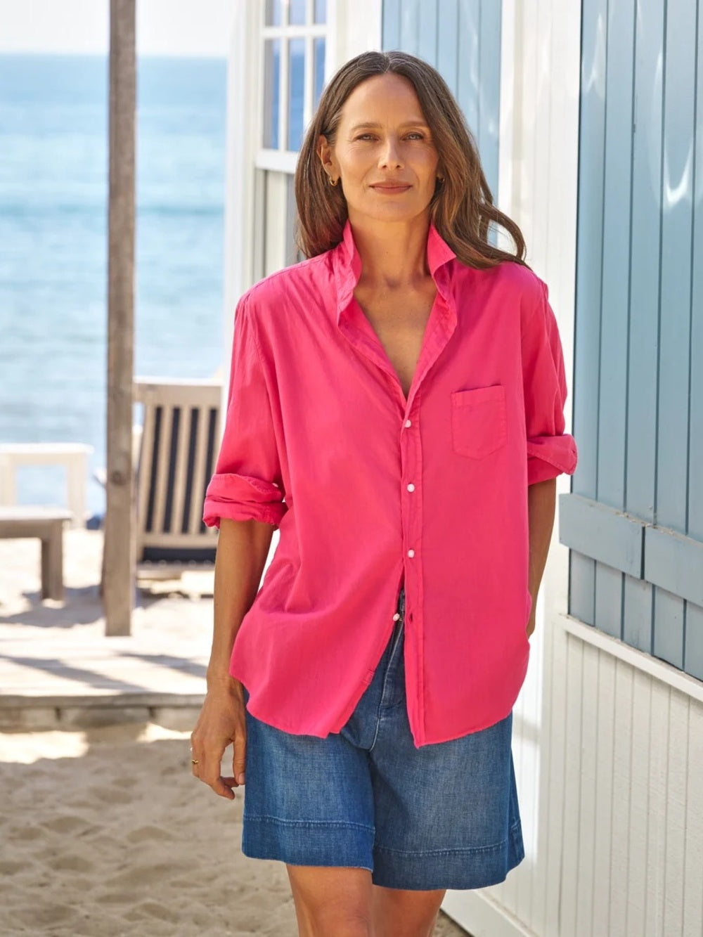 Frank & Eileen Raspberry Pink Button-down, Small
