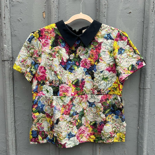 Erdem Floral Collarred blouse, size US 10 (fits smaller)