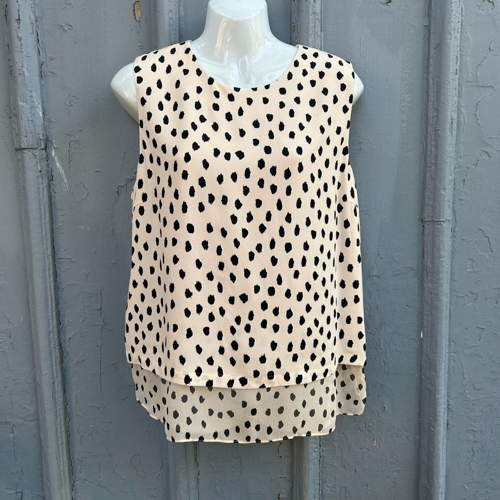 Kate Spade Leopard Dot Silk Blouse, BNWT, size Large