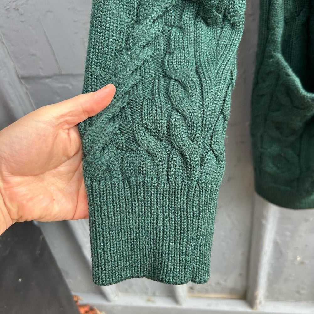 Aritzia Wilfred Forest Green Merino Wool Charlisa Cardigan, Small