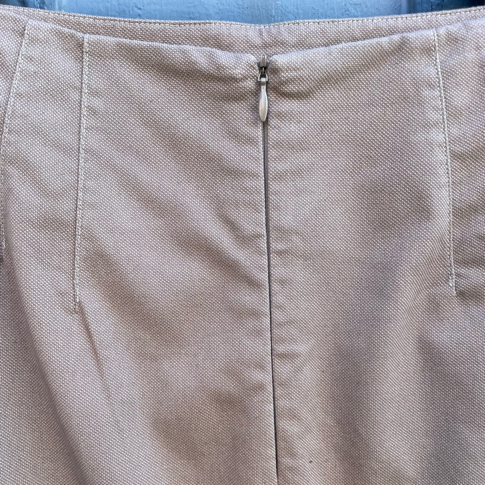 COMRAGS Taupe Cotton A Frame Asymmetric skirt, Small