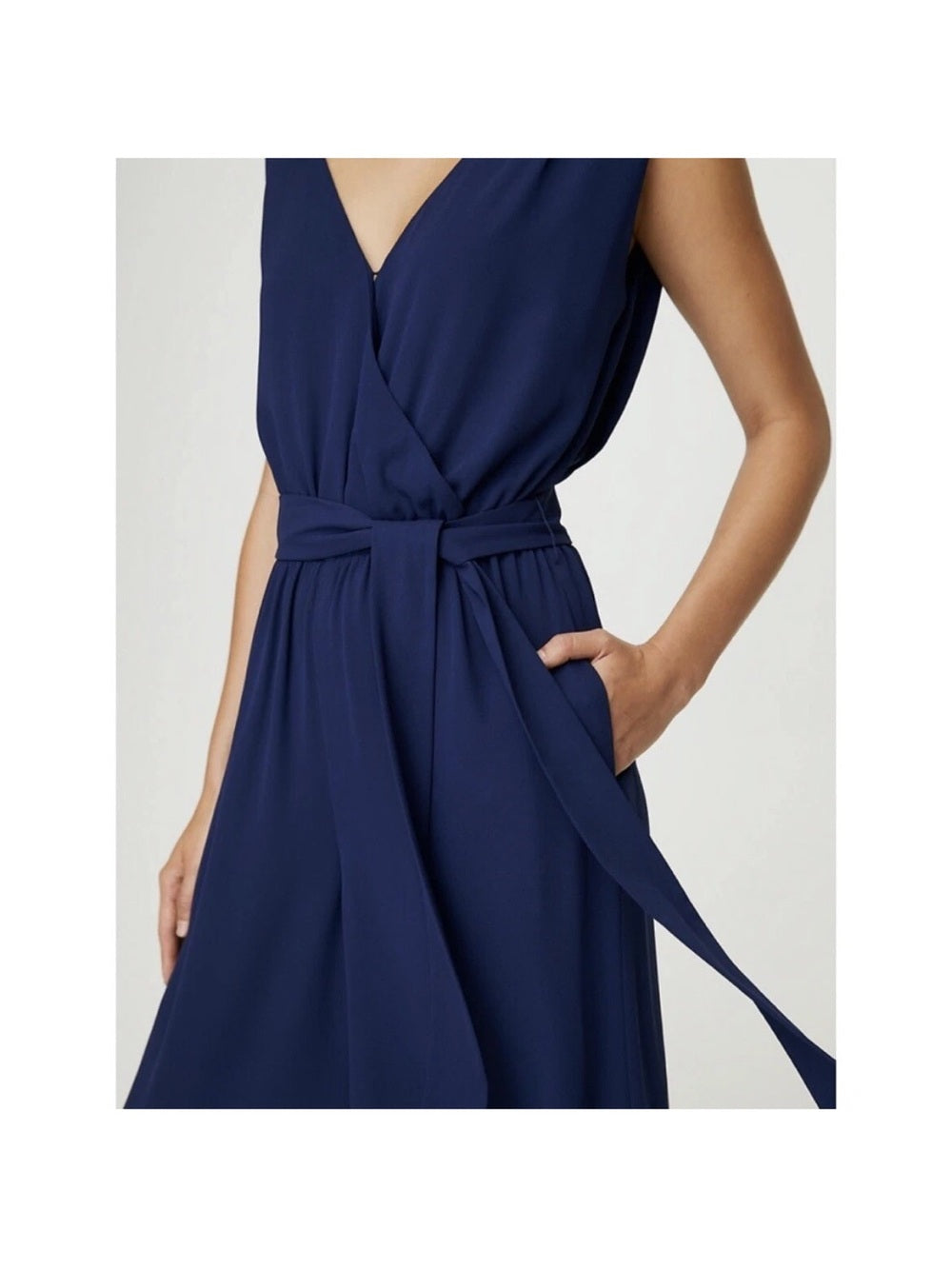 Babaton Navy Maximillian Crisscross Jumpsuit, size XS