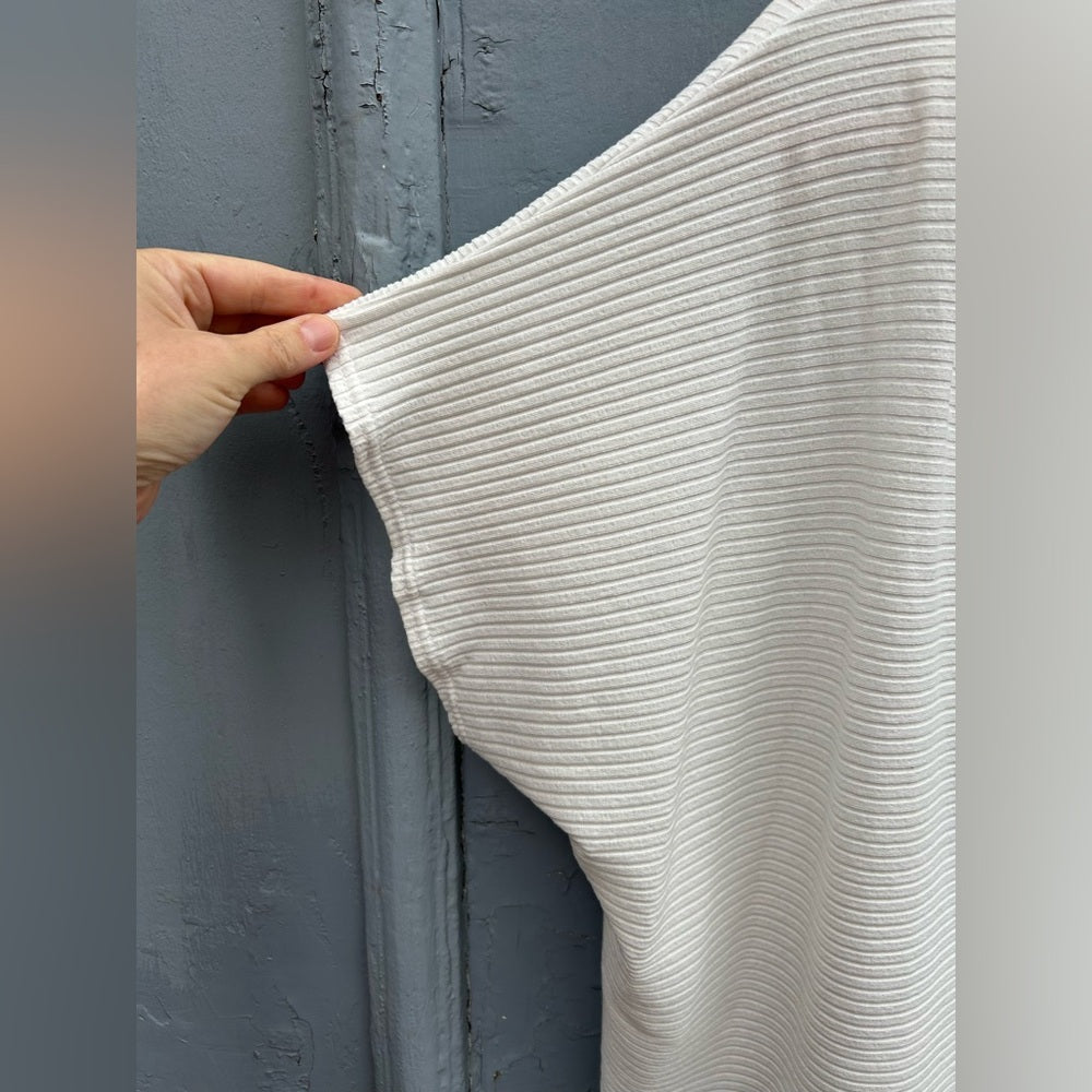 Hackwith Design House White Ribbed Tee, 1/2 (size 1X/2X)