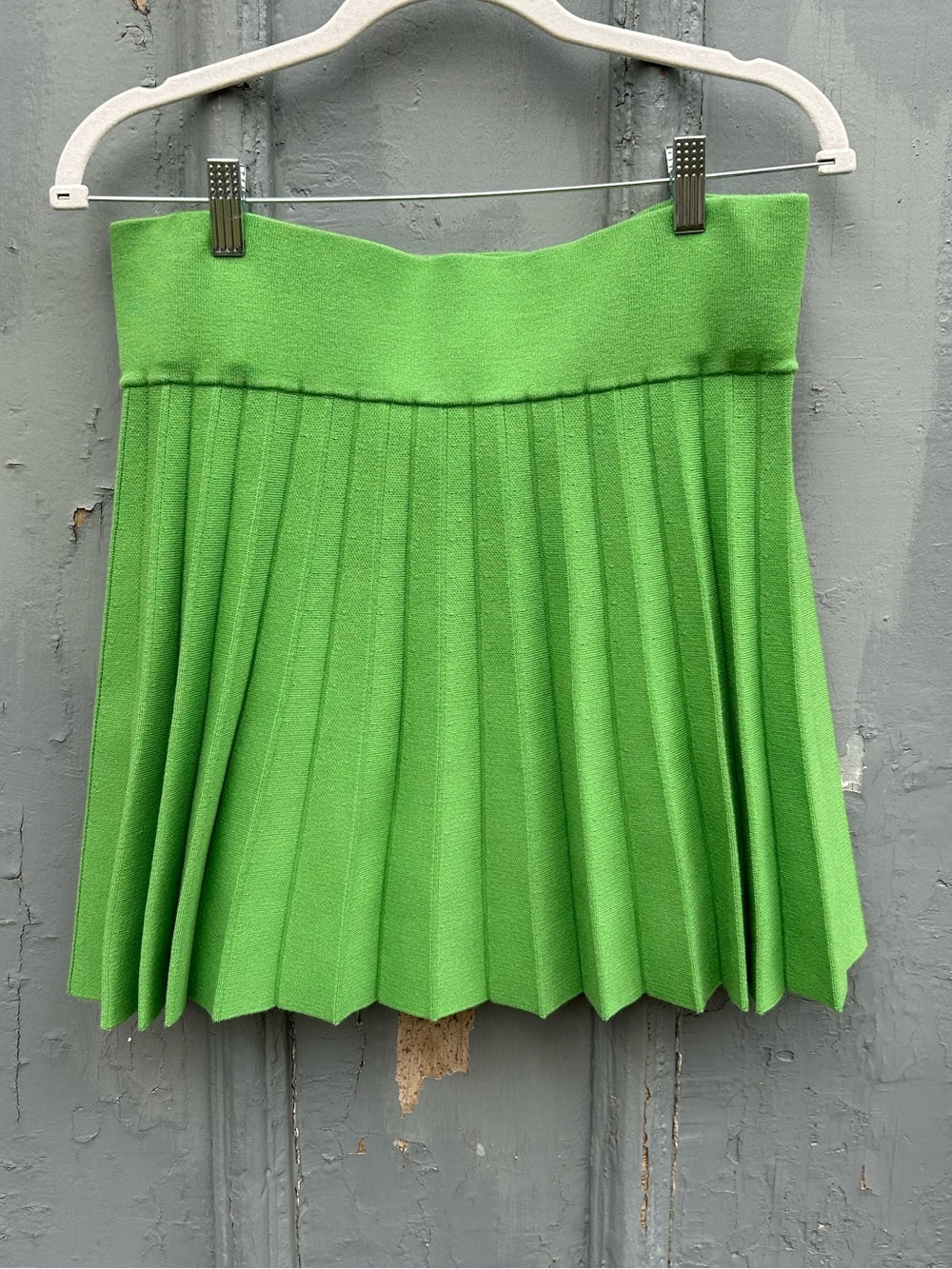 Minnie Rose Green Pleated Knit Skort, BNWT, size L