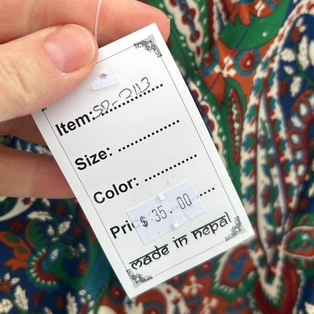 Made in Nepal Silk dress, BNWT, one size (small)