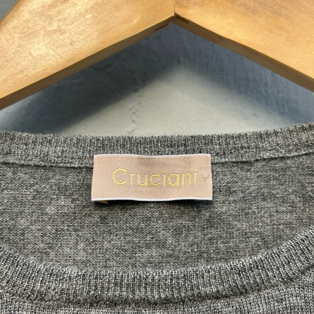 Cruciani Grey Wool Crewneck sweater, size 46 (US 8)