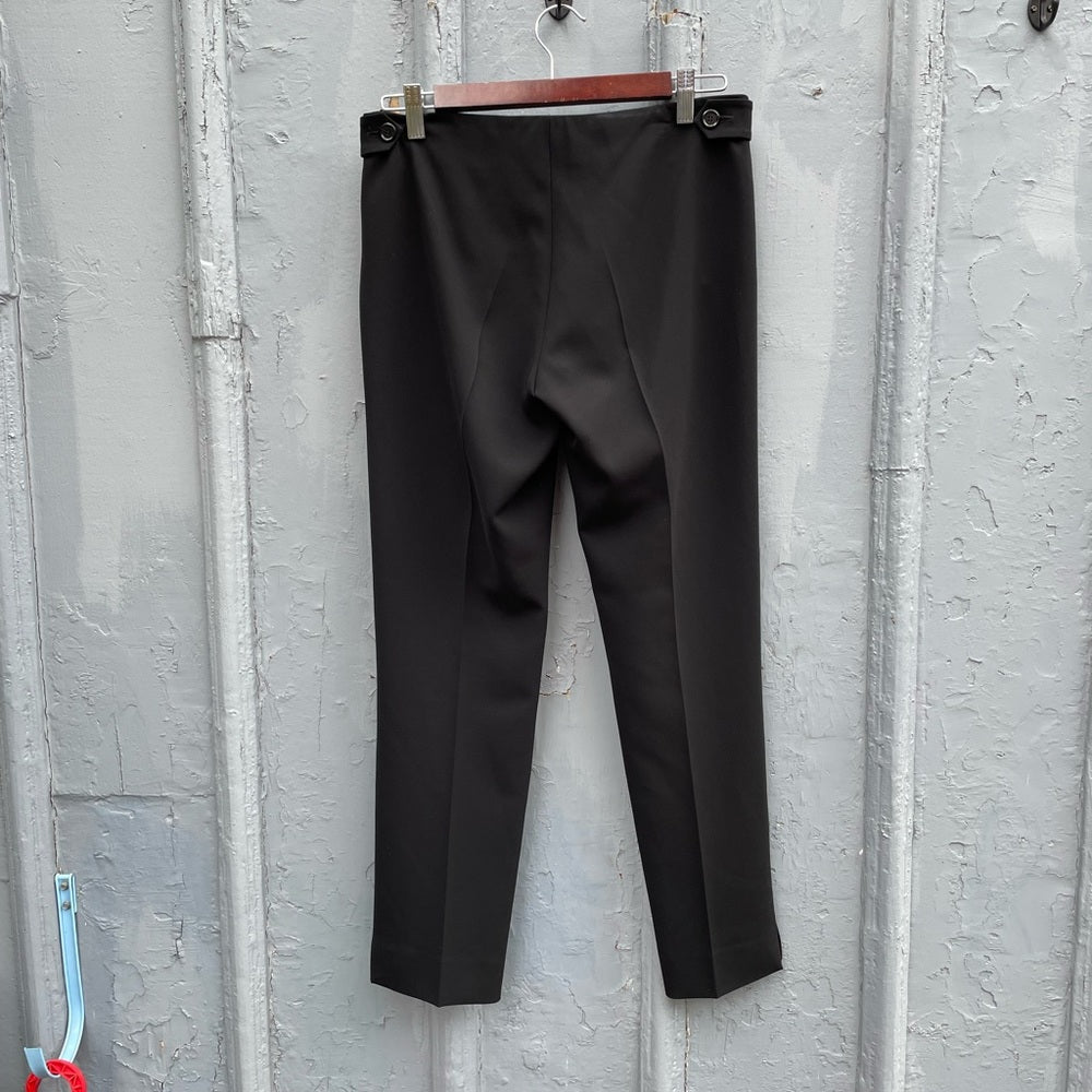 Moschino Cropped Black Flat Front Trousers,  Size 6