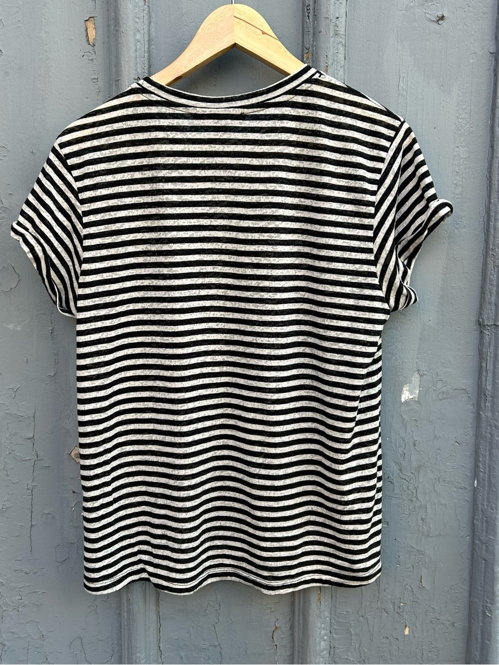 Allsaints black and white striped Anna tee, size 8