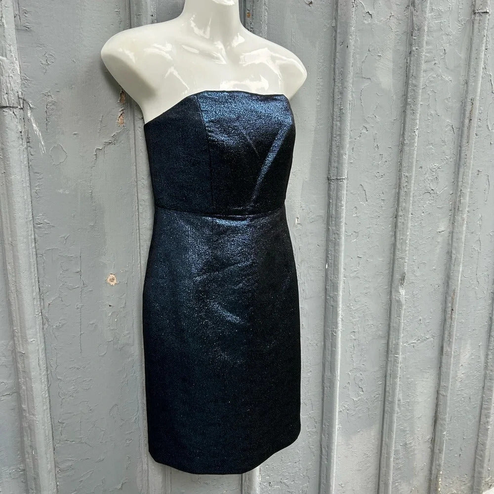 Tibi Strapless  Metallic Dress, size 4