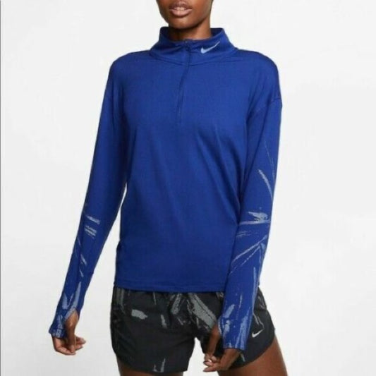 Nike Women Element 1/2 Zip Flash Running Top Blue, size Medium