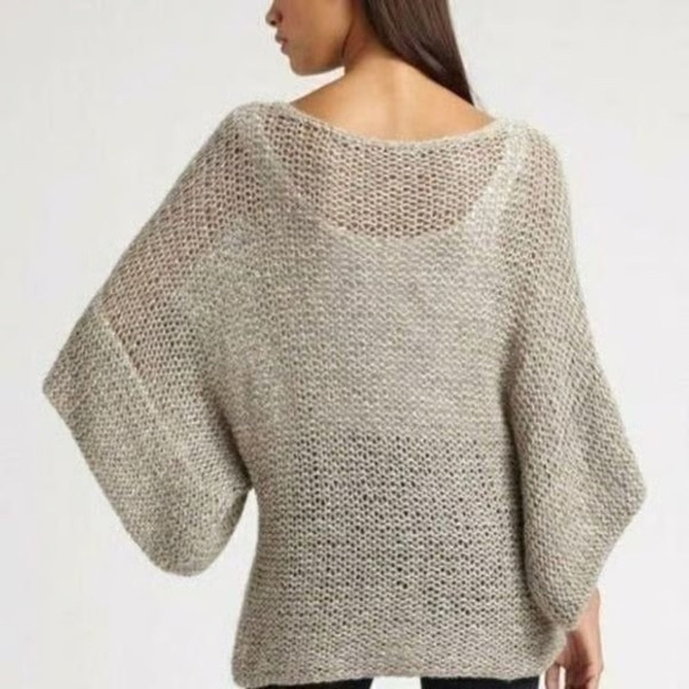 Theory Davini Zebra open knit sweater, size M