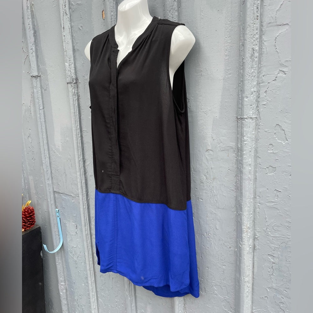 Madewell Colorblock Black and Blue Dress, size Large