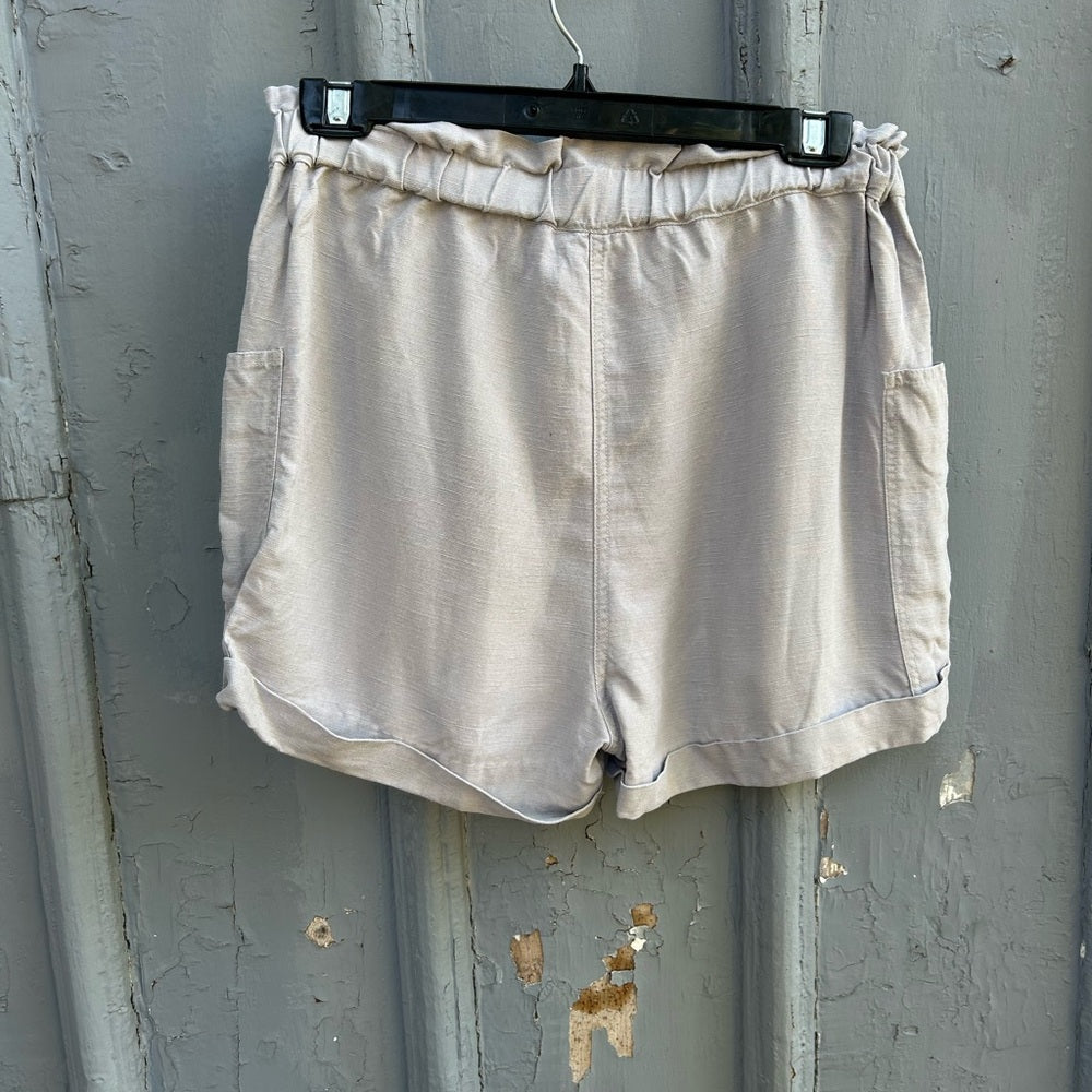 Wilfred Free High Rise Elastic Waist Pull On Linen Shorts, Size Medium
