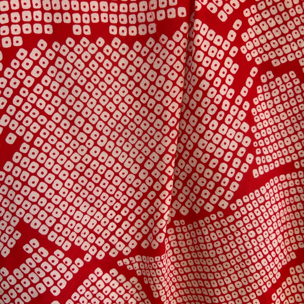 Liefsdottier Anthropologie red ruffle side silk blouse, size 6