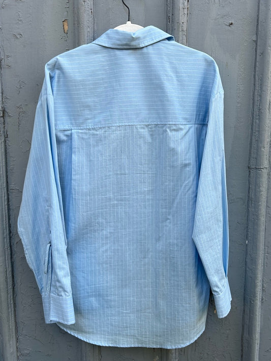 PINKO Poplin Blue Striped button down, size 42 (US6)