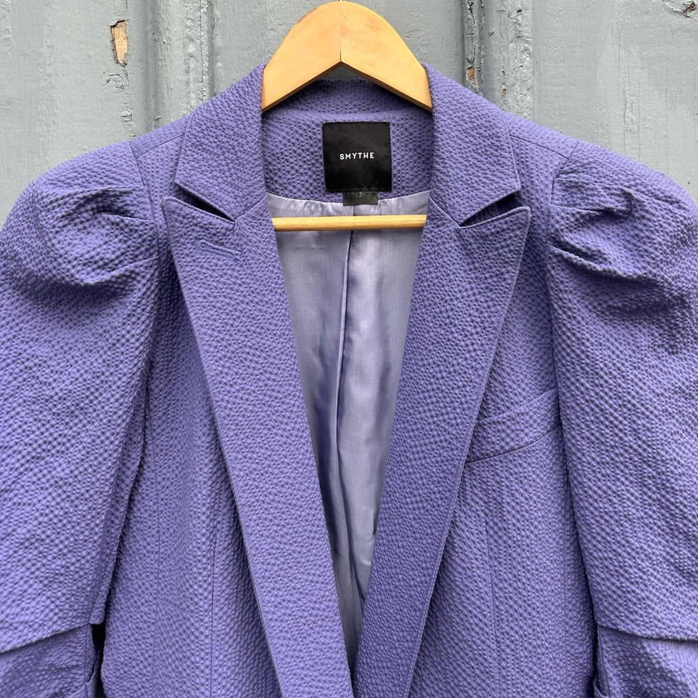 Smythe Texture Scrunch One-Button Blazer, size 2