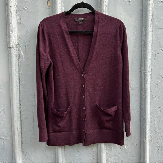 Banana Republic Burgundy Cardigan Sweater, Small