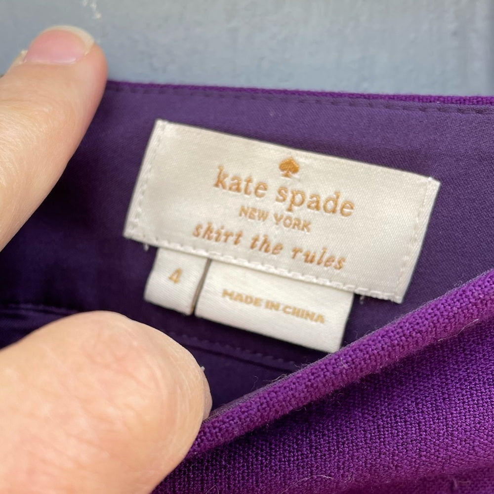 Kate Spade Skirt The Rules Purple Midi Skirt, size 4