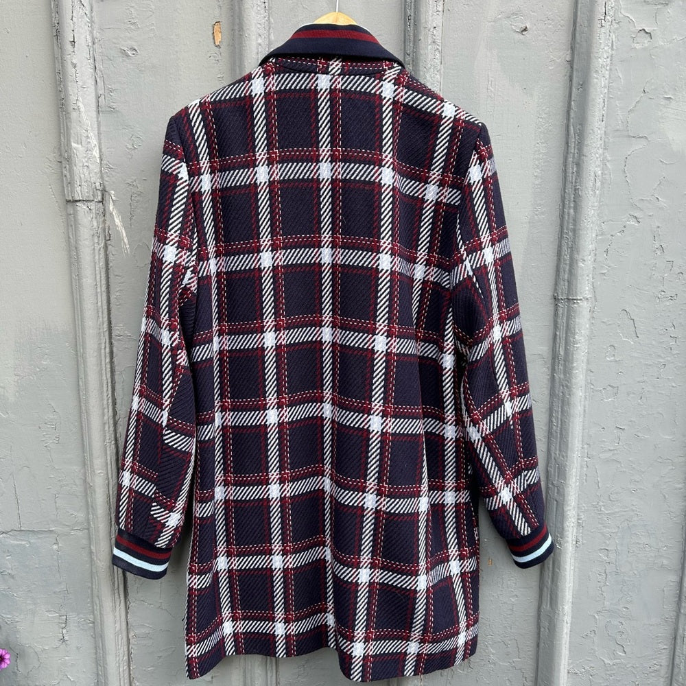 Yest Plaid Overcoat Jacket, size 8