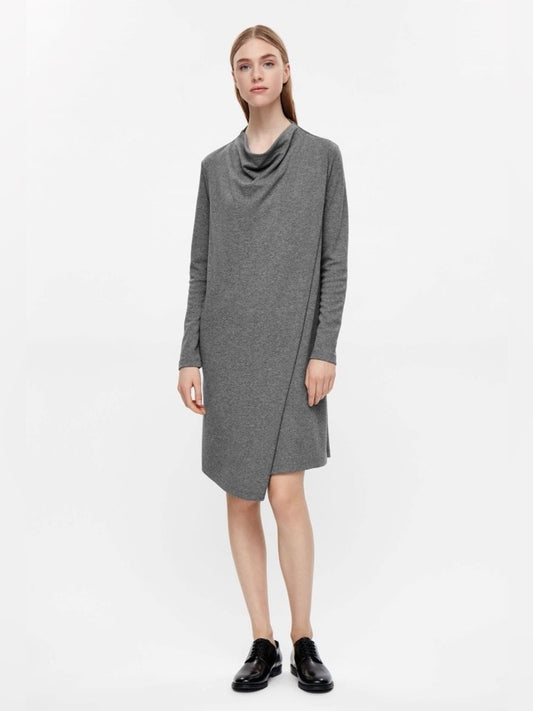 COS Grey cowl neck Shift dress, size M