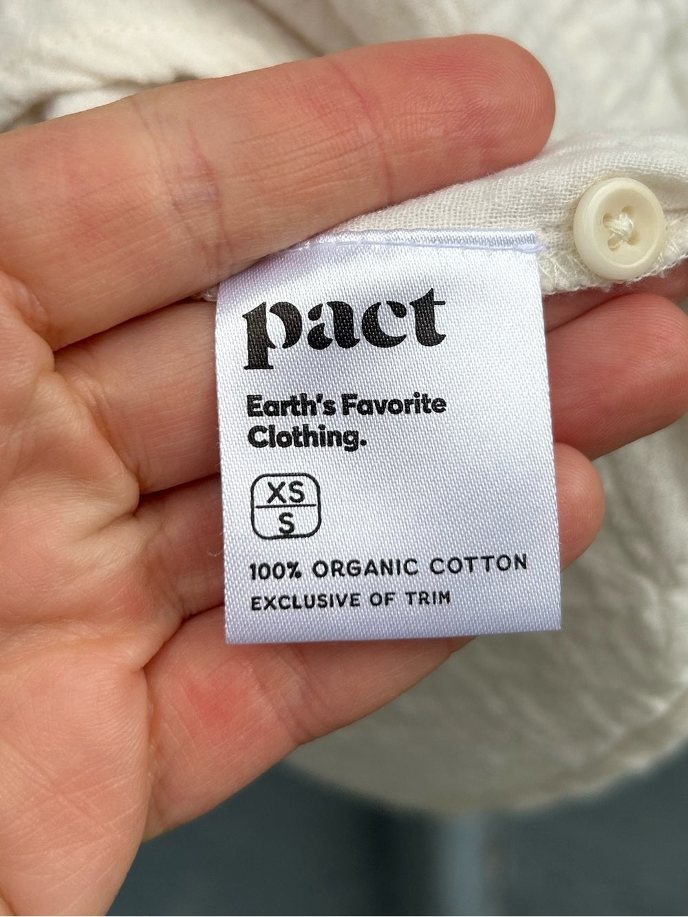 Pact coastal Double Gauze Oversized Cotton Shirt, size xs/small