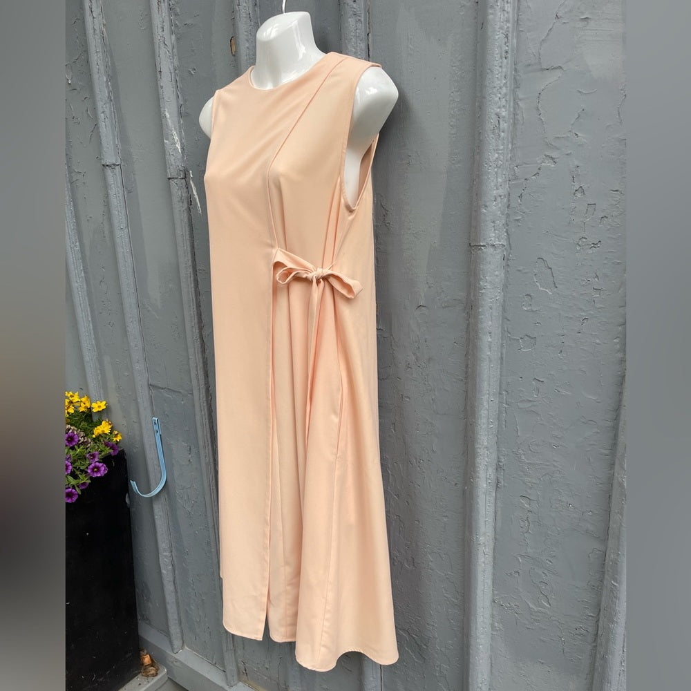 Oak + Fort Peach Pink tie side Dress, size Small