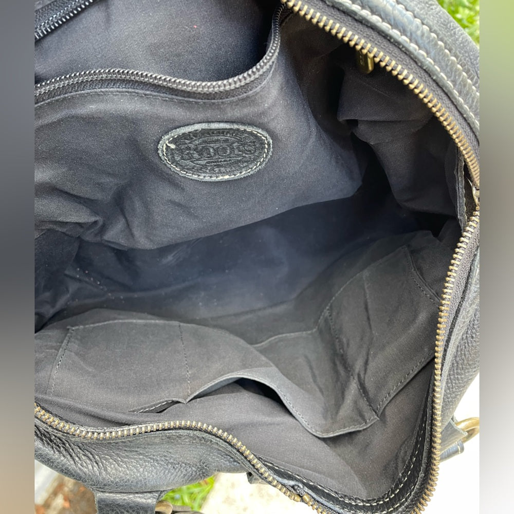 Roots Black Leather Shoulder Bag