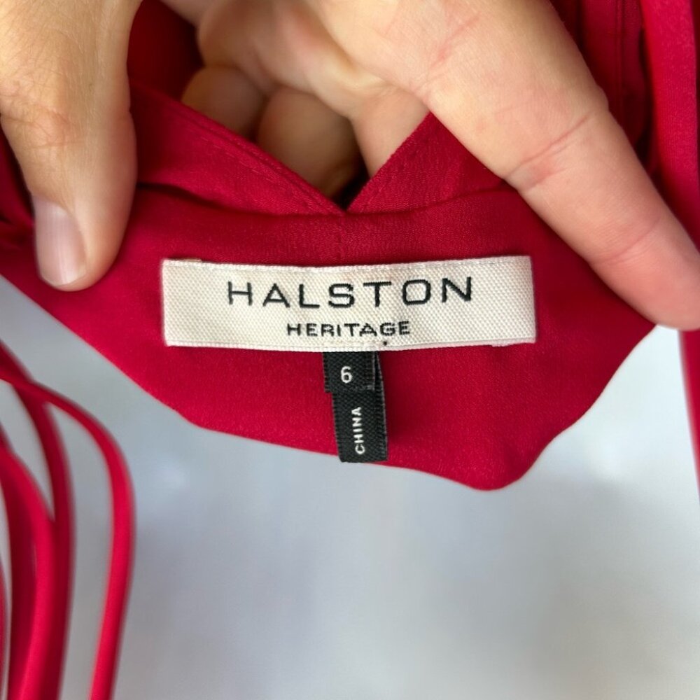 Halston Heritage Red High Low Dress, size 6