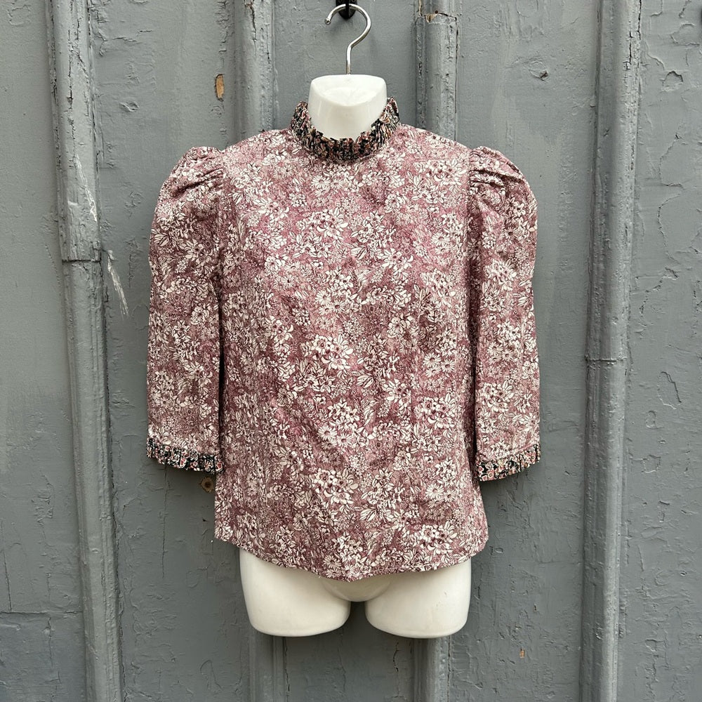 O Pioneer Milly Puff Sleeves Blouse with Liberty Fabric, size Small