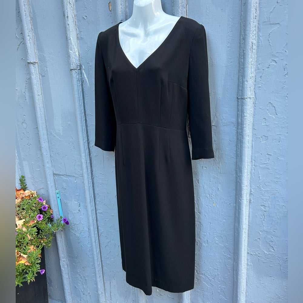 Comrags V neck Black Shift Dress, size Small