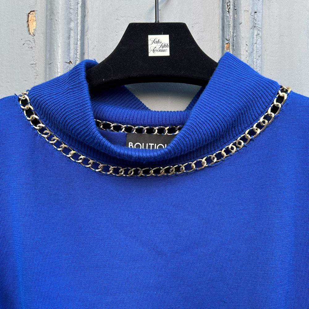 Boutique Moschino Blue Chain Detail Sweater, size S