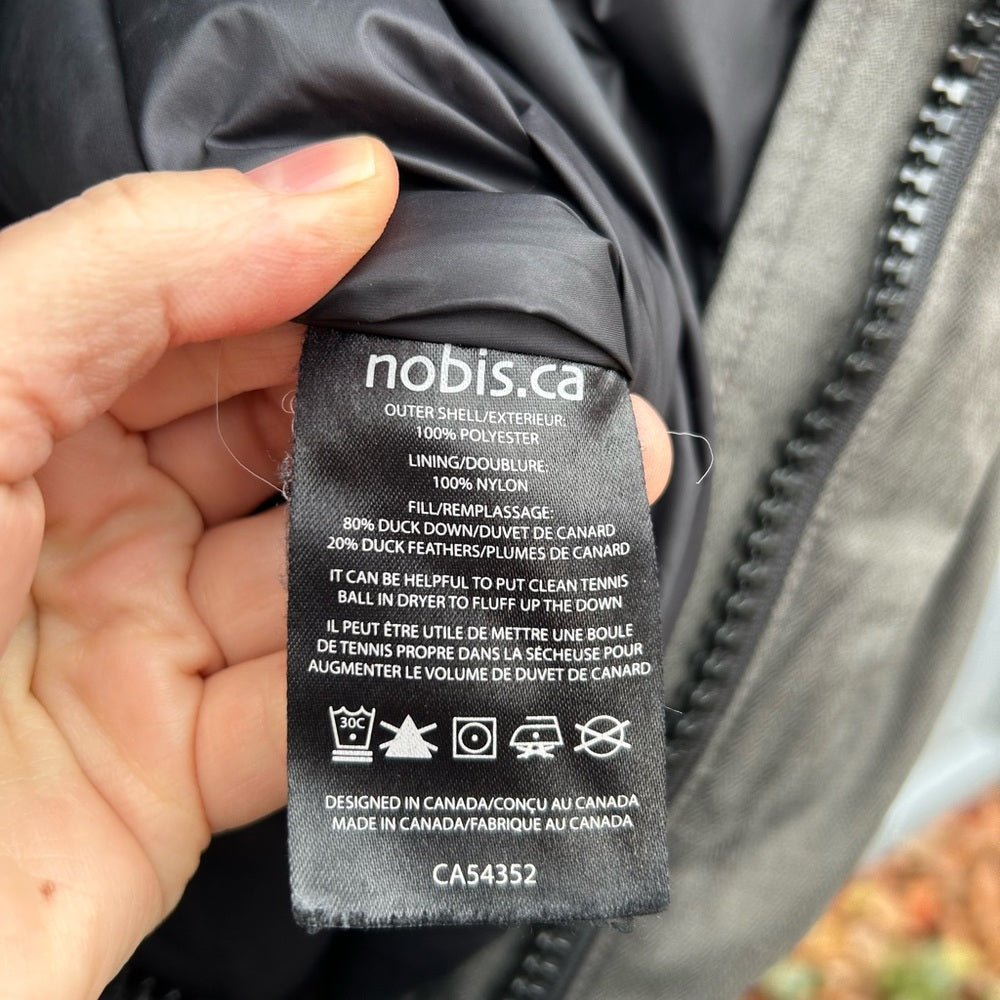 Nobis Grey Meredith Down Parka, size Small