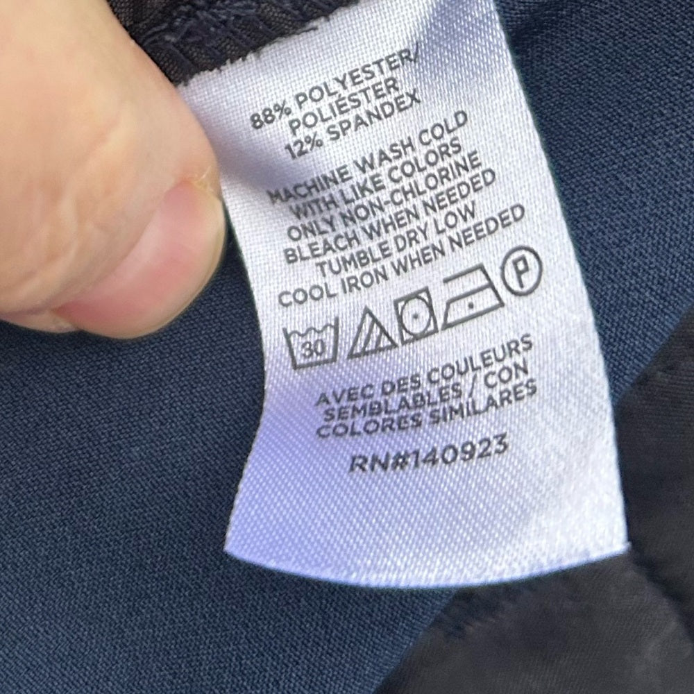 Loft Navy Tie front High Rise Tapered pants, size M