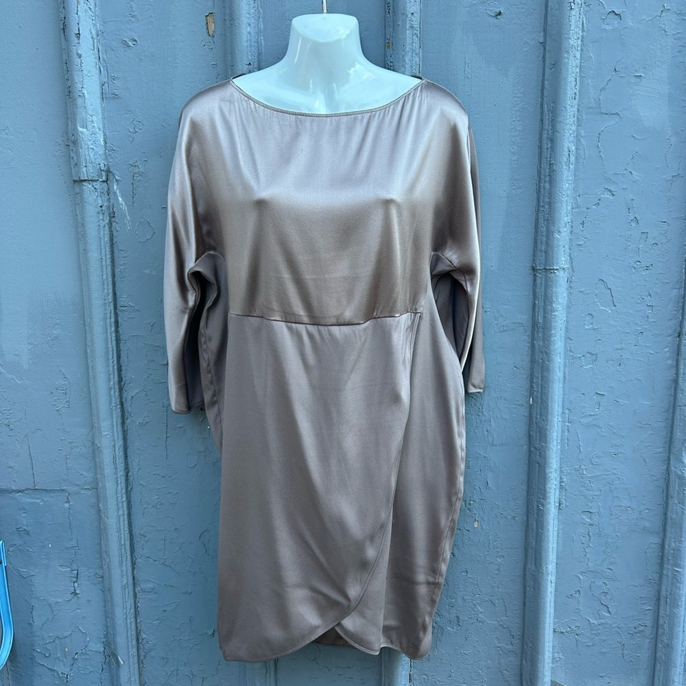 Fabiana Filippi Champagne Silk Dress, Size Large