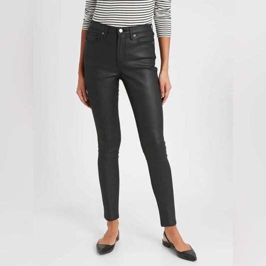 Banana Republic High Rise Slim Coated Denim, BNWT, size 8T