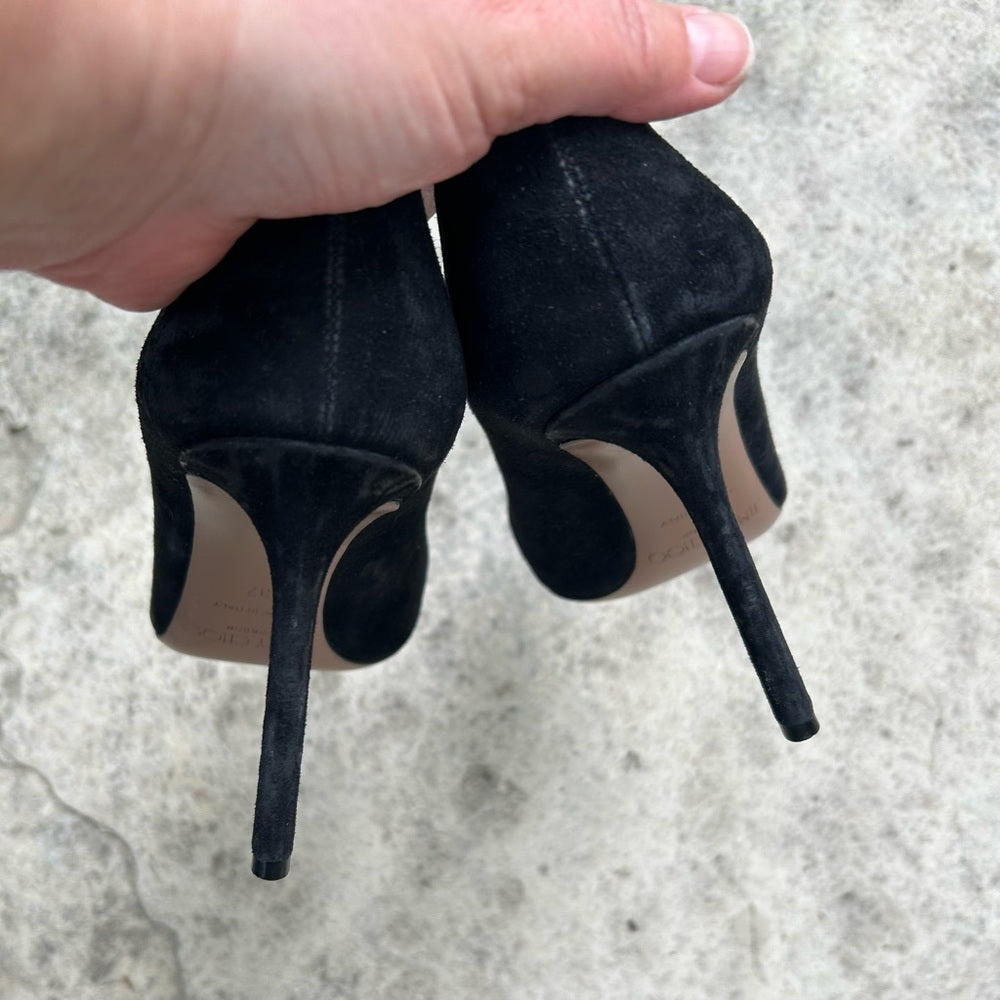 Jimmy Choo Jasmine Black Suede pump with crystals, size 37