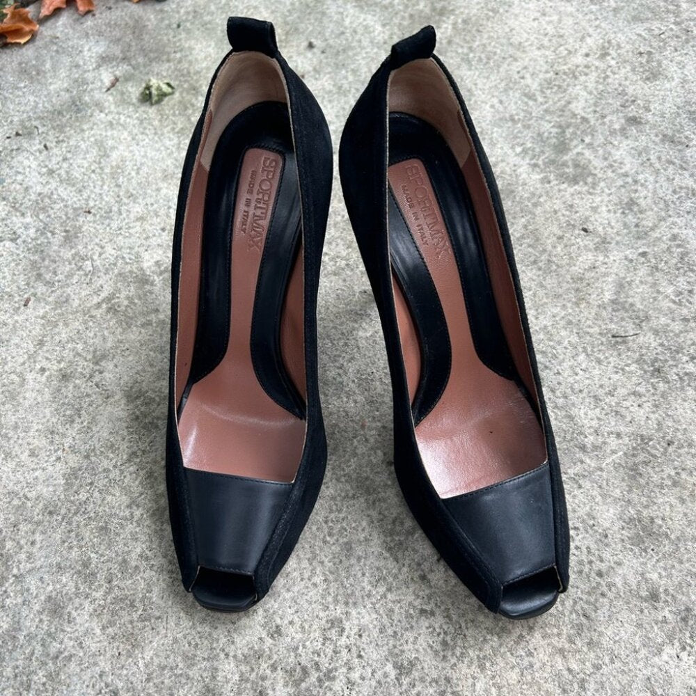 SportMax MaxMara Peep Toe Heels, size 39