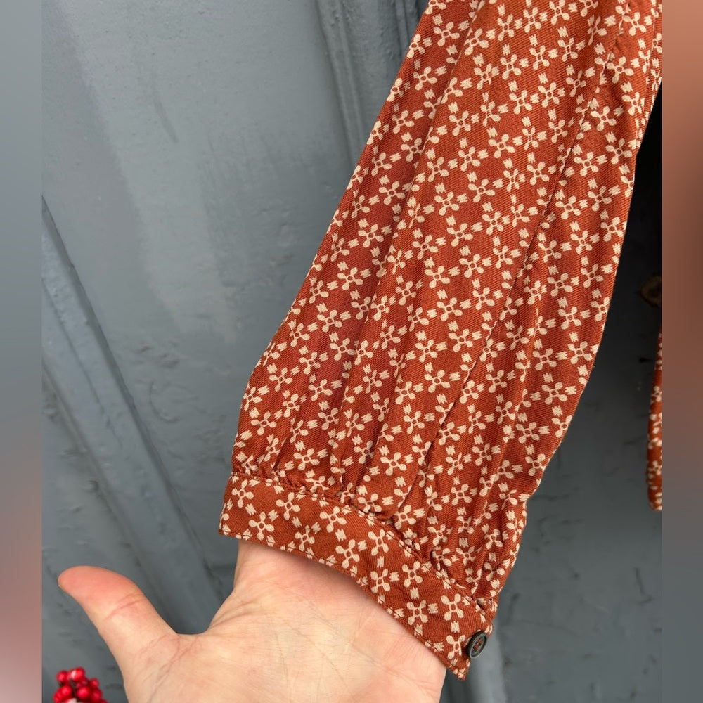 Indi & Cold Burnt Orange Katy Boho Blouse, size M